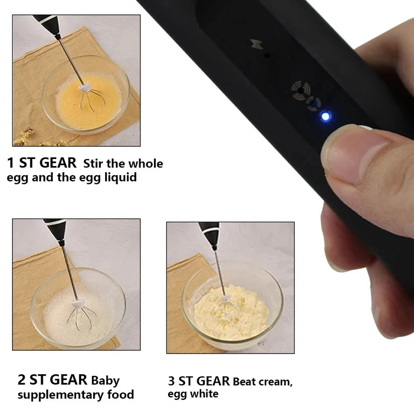 2-in-1 Rechargeable Coffee Beater & Milk Frother By Espentro